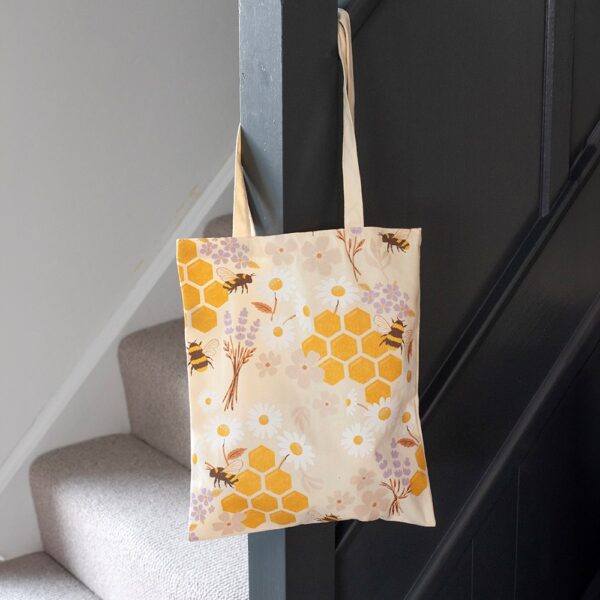 Honey Bee Print Tote Bag - Spiritual Home Decor