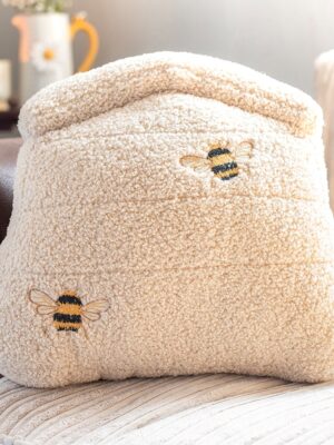 White Beehive Boucle Cushion - Spiritual Home Decor