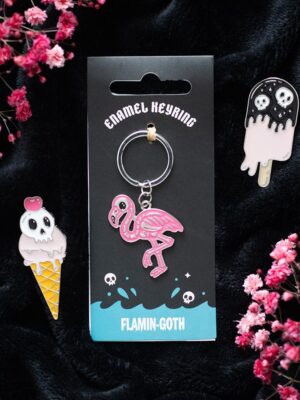 Flamin-goth Flamingo Keyring - Gothic Decor