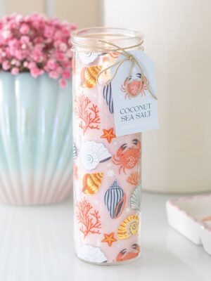 HT_97126.jpg Pastel Shell Print Coconut & Sea Salt Tube Candle - Aromatherapy