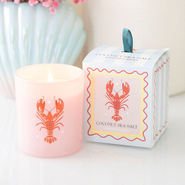 Pastel Lobster Coconut & Sea Salt Candle - Aromatherapy