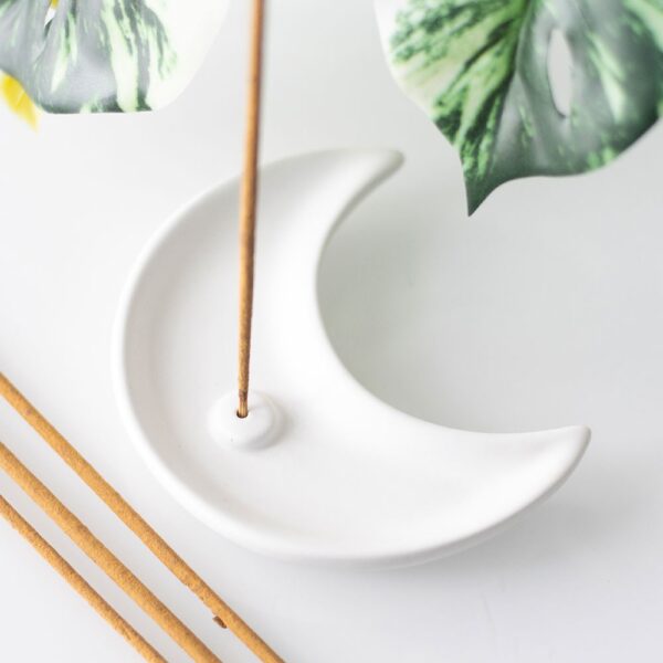 White Crescent Moon Incense Stick Holder - Aromatherapy