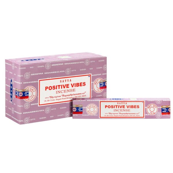 Set of 12 Packets of Positive Vibes Incense Sticks by Satya - Aromatherapy