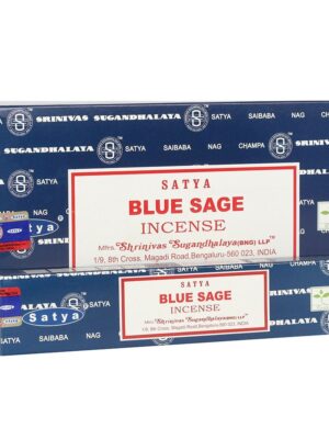 Set of 12 Packets of Blue Sage Incense Sticks by Satya - Aromatherapy