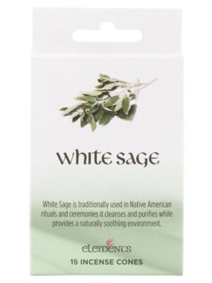 Set of 12 Packets of Elements White Sage Incense Cones - Aromatherapy