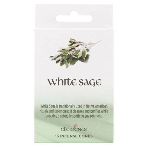 Set of 12 Packets of Elements White Sage Incense Cones - Aromatherapy