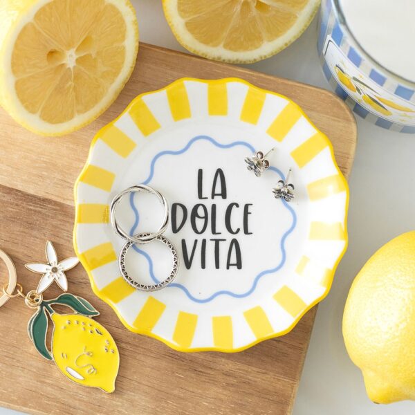 IT_05227.jpg Yellow Striped La Dolce Vita Trinket Dish - Spiritual Home Decor