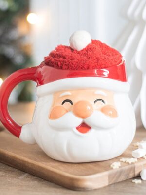 Jolly Santa Christmas Mug and Socks Set - Ceramic Mug