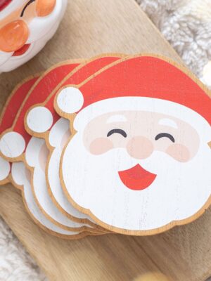 Jolly Santa Christmas Coaster Set - Spiritual Home Decor