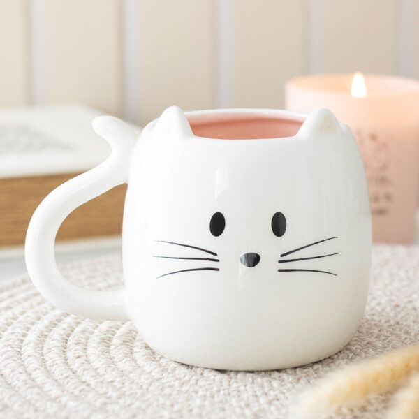 KI_66826.jpg White Cat Shaped Mug - Ceramic Mug