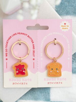 Set of 2 Peanut Butter and Jelly Keyrings - Spiritual Home Decor