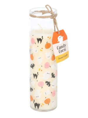 Sweet and Spooky Print Candy Corn Tube Candle - Aromatherapy