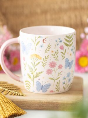 Luna Bloom Floral Print Mug - Ceramic Mug