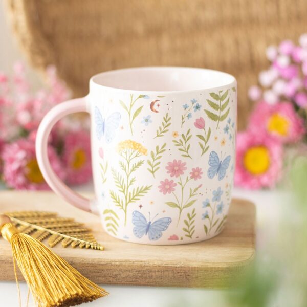 Luna Bloom Floral Print Mug - Ceramic Mug