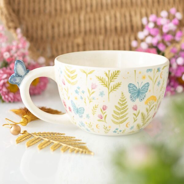 LB_08027.jpg Luna Bloom Floral Print Mug with Butterfly - Ceramic Mug