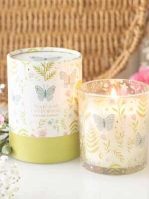 Luna Bloom Butterfly Sage and Cedarwood Candle - Aromatherapy