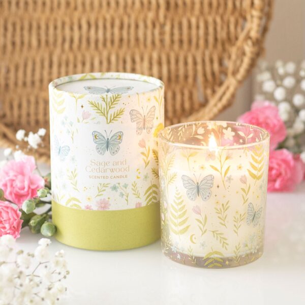 Luna Bloom Butterfly Sage and Cedarwood Candle - Aromatherapy