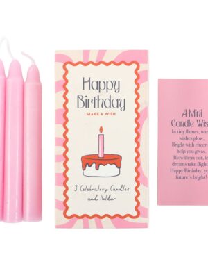 Set of 3 Happy Birthday Candles in a Box - Spiritual Home Decor