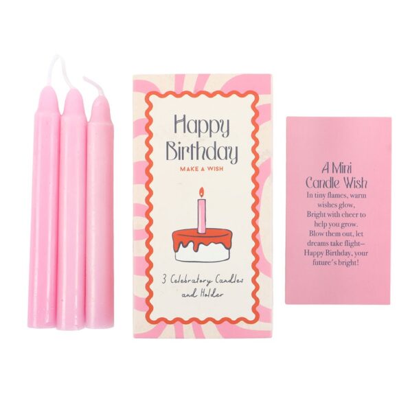 Set of 3 Happy Birthday Candles in a Box - Spiritual Home Decor