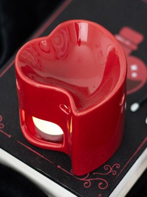 Red Heart Oil Burner and Wax Warmer - Spiritual Home Decor