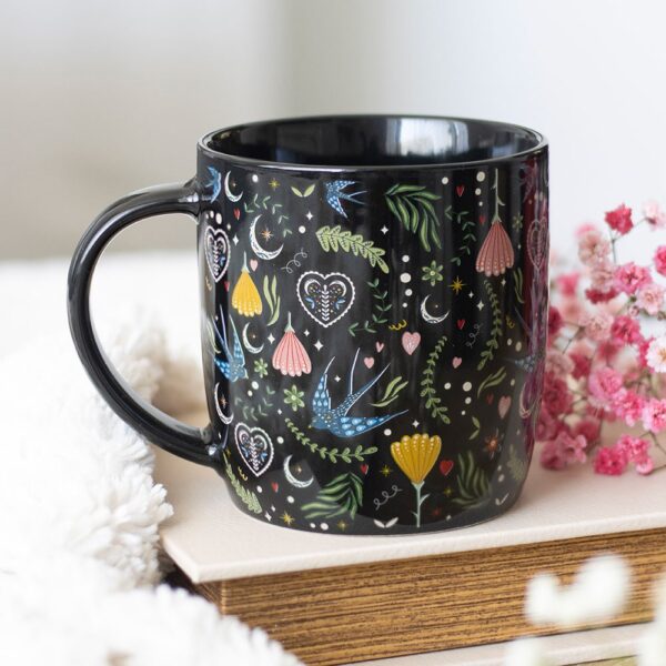 MB_77126.jpg Black Midnight Bloom Print Mug - Ceramic Mug