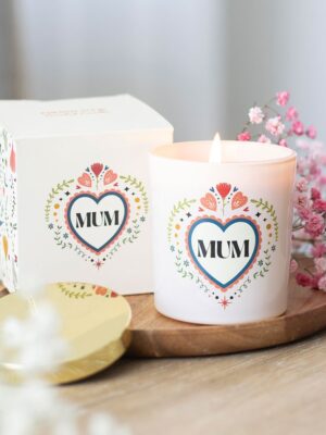 Mum Folk Heart French Tulip Candle - Aromatherapy