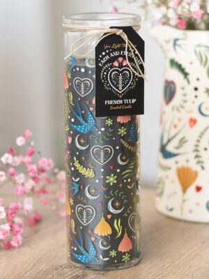 Midnight Bloom Print French Tulip Tube Candle - Aromatherapy