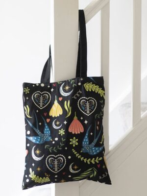 Midnight Bloom Polycotton Tote Bag - Spiritual Home Decor