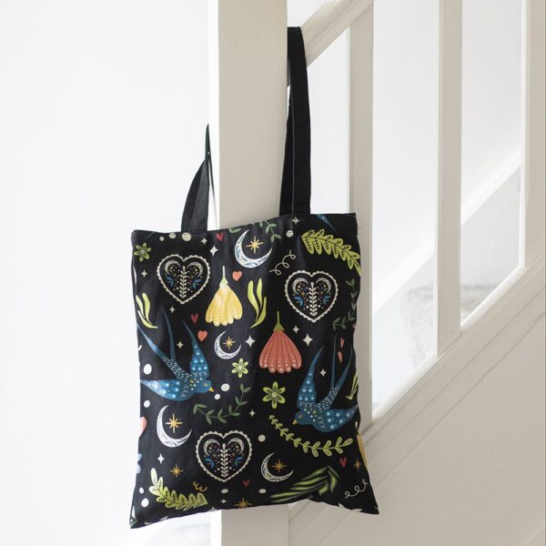 Midnight Bloom Polycotton Tote Bag - Spiritual Home Decor