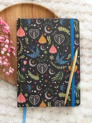 Midnight Bloom Print A5 Notebook - Spiritual Home Decor
