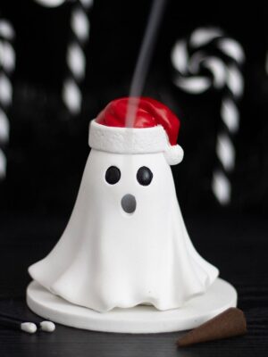 Ghost with Santa Hat Incense Cone Holder - Aromatherapy