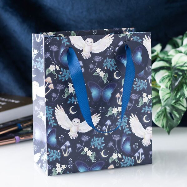 MF_08725.jpg 23cm Midnight Forest Owl Print Gift Bag - Spiritual Home Decor