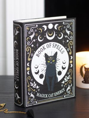MK_27427.jpg Black Cat Magick Book of Spells Shaped Storage Box - Witchcraft Ritual
