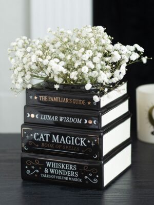 MK_58027.jpg Black Cat Magick Book Stack Vase - Book Decor
