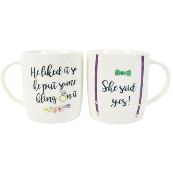 MU_64235.jpg Set of 2 She Said Yes Mugs - Ceramic Mug