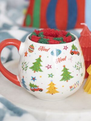 Nostalgic Christmas Print Mug and Socks Set - Ceramic Mug