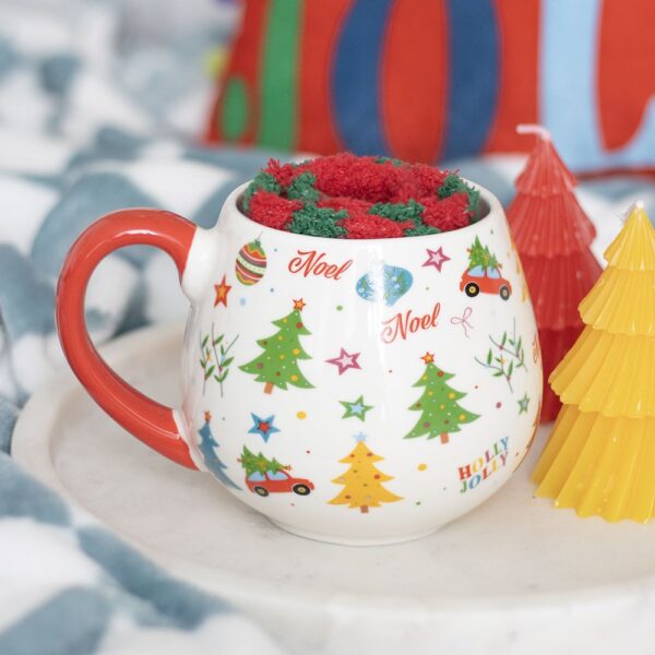 Nostalgic Christmas Print Mug and Socks Set - Ceramic Mug