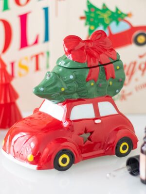 Nostalgic Car with Christmas Tree Ceramic Oil Burner and Wax Warmer - Spiritual Home Decor