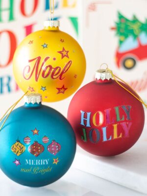 Set of 3 Nostalgic Christmas Glass Baubles - Spiritual Home Decor