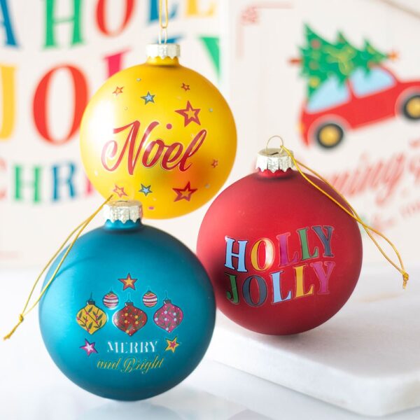 Set of 3 Nostalgic Christmas Glass Baubles - Spiritual Home Decor