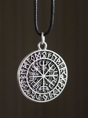 Vegvisir Viking Compass Viking Cord Necklace - Jewelry