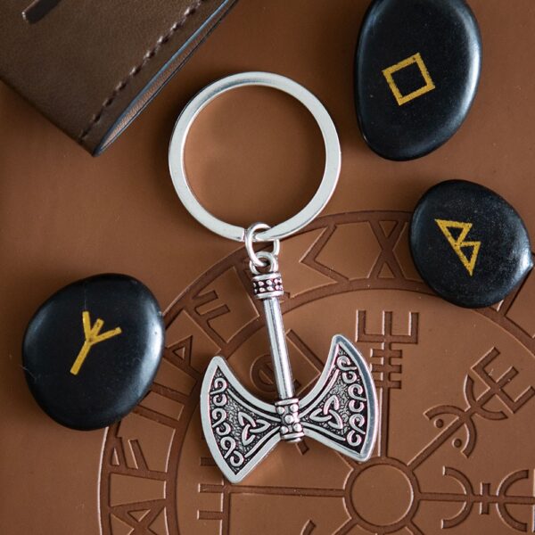 NM_40526.jpg Strength and Power Axe of Valor Keyring - Spiritual Home Decor