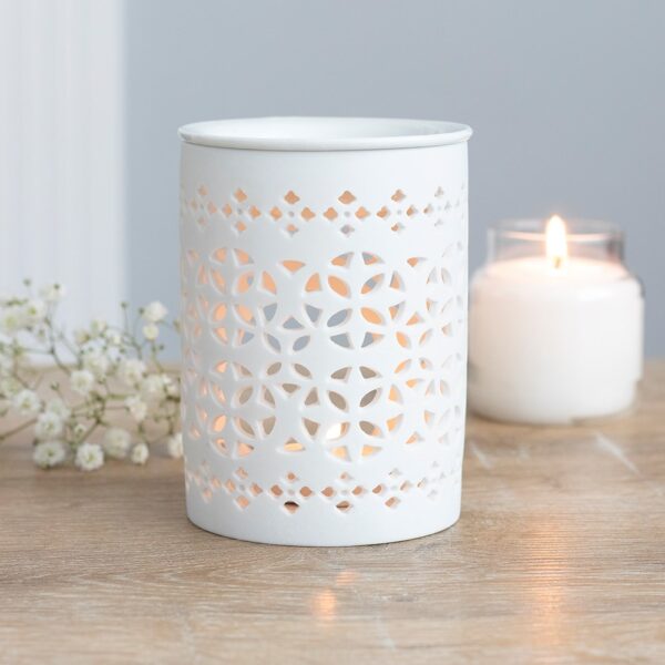OB_20227.jpg White Matte Cut Out Oil Burner - Spiritual Home Decor