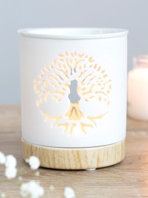 White Tree of Life Cut Out Oil Burner - Aromatherapy