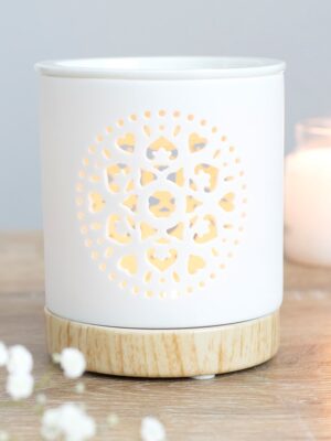 White Mandala Cut Out Oil Burner - Spiritual Home Decor