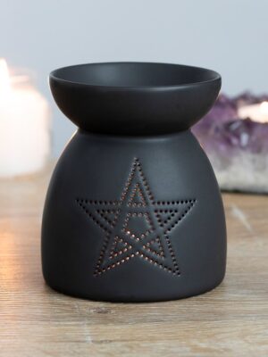 Black Pentagram Cut Out Oil Burner - Aromatherapy
