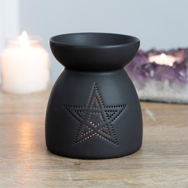 Black Pentagram Cut Out Oil Burner - Aromatherapy
