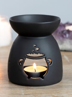 OB_35830.jpg Black Cauldron Cut Out Oil Burner - Witchcraft Ritual