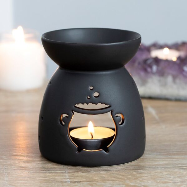 OB_35830.jpg Black Cauldron Cut Out Oil Burner - Witchcraft Ritual