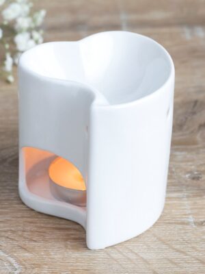 White Heart Oil Burner - Spiritual Home Decor